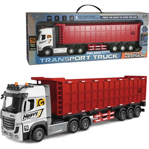 1:24 Camion Métallique avec Remorque pour Matériaux en Vrac