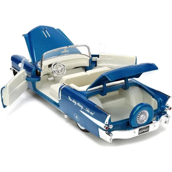 1/24 VOITURE CADILLAC ELDORADO W -METMS BLUE FIGURE BLUE HOLLYWOOD RIDES 1956