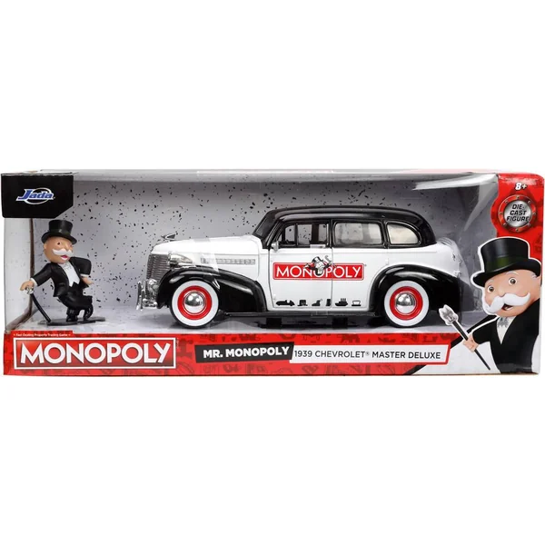 1/24 VOITURE CHEVROLET MASTER W -MR MONOPOLY FIGURE BI-COLOR HOLLYWOOD RIDES 1939