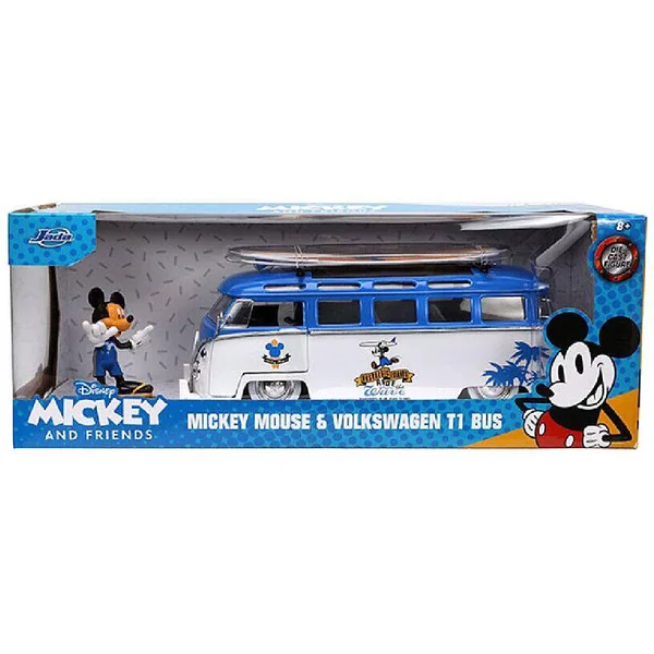 1/24 VOITURE VOLKSWAGEN COMBI W -MICKEY FIGURE BI-COLOR HOLLYWOOD RIDES 1963