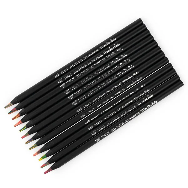 12 CRAYONS DE COULEUR MULTICOLORES TOUT AUTOUR DU MONDE