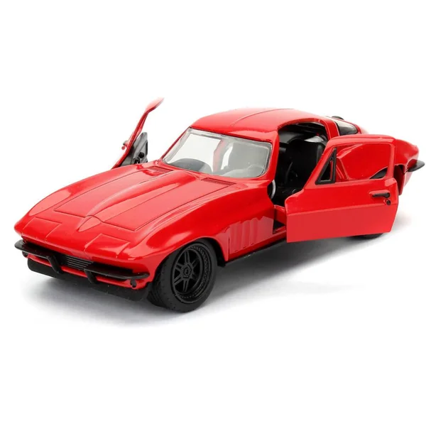 1/32 VOITURE CHEVROLET CHEVY CORVETTE FREE ROLLING RED FF 1966