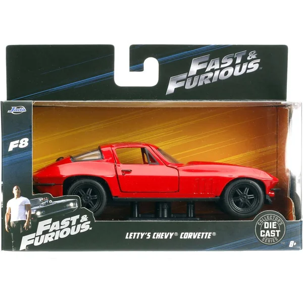 1/32 VOITURE CHEVROLET CHEVY CORVETTE FREE ROLLING RED FF 1966