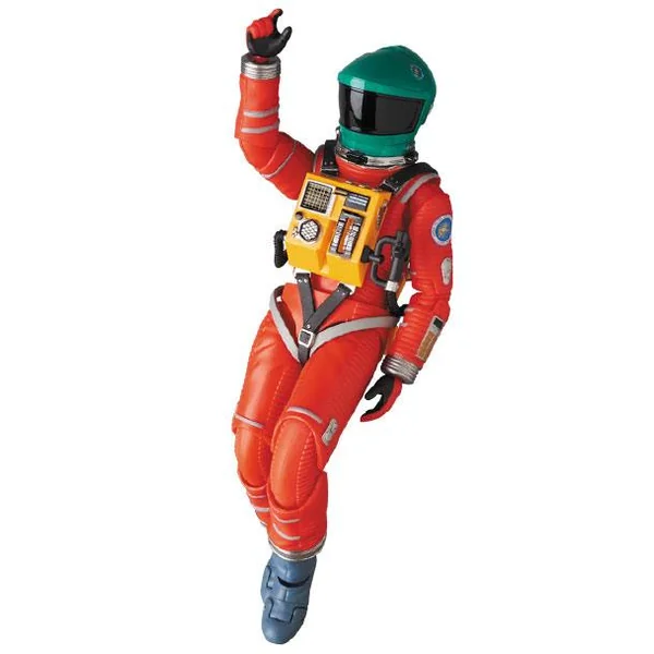 2001, L’ODYSSÉE DE L’ESPACE FIGURINE MAF EX SPACE SUIT ORANGE & GREEN HELMET MEDICOM 16 CM