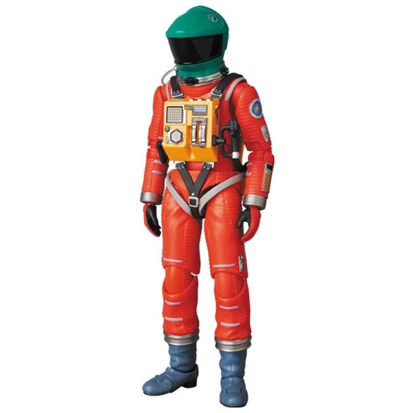 2001, L’ODYSSÉE DE L’ESPACE FIGURINE MAF EX SPACE SUIT ORANGE & GREEN HELMET MEDICOM 16 CM