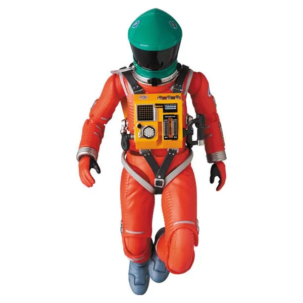 2001, L’ODYSSÉE DE L’ESPACE FIGURINE MAF EX SPACE SUIT ORANGE & GREEN HELMET MEDICOM 16 CM