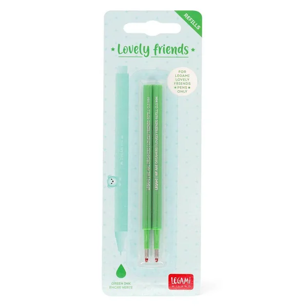 2 REFILLS GEL PEN L. FRIENDS - LOVELY FRIENDS REFILL SET - GREEN