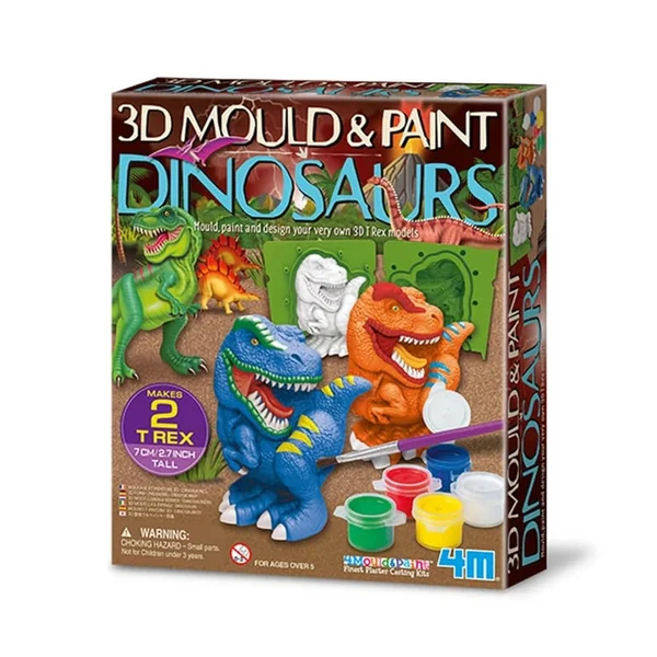 4M - 3D Mould & Paint Dinosaurs - Arts & Crafts