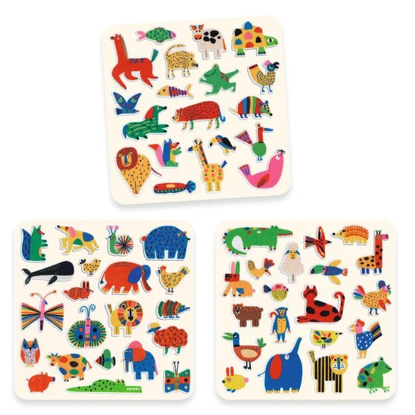 60 GOMMETTES EN FEUTRINE DES ANIMAUX PARTOUT