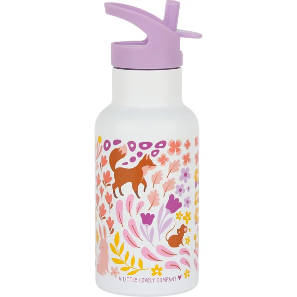 A Little Lovely Company - bouteille d'eau en acier inoxydable, 350 ml - jardin fleuri