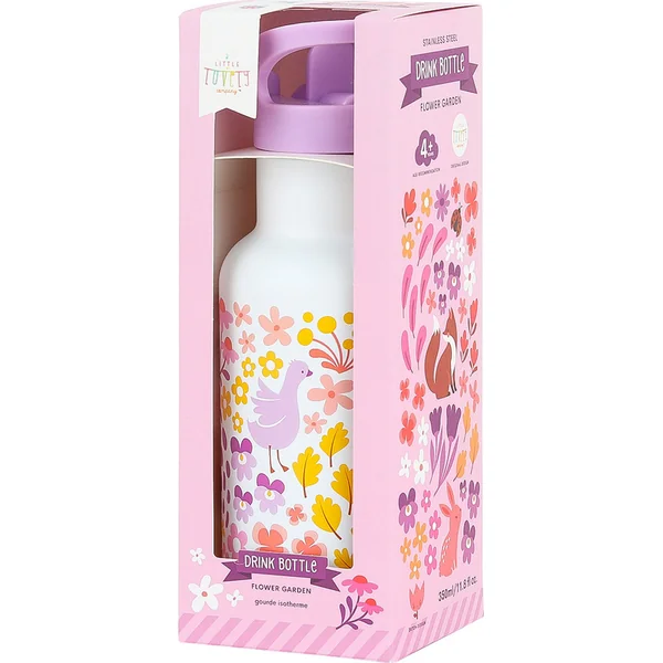 A Little Lovely Company - bouteille d'eau en acier inoxydable, 350 ml - jardin fleuri
