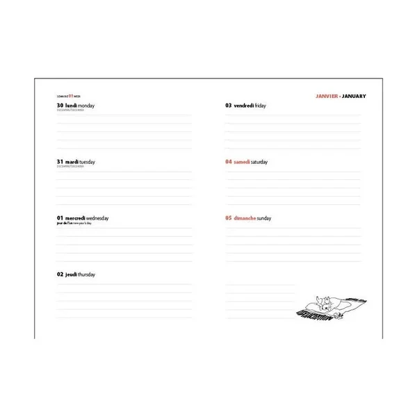 Agenda de poche Tintin 2025 15 x 10 cm Moulinsart (24490)