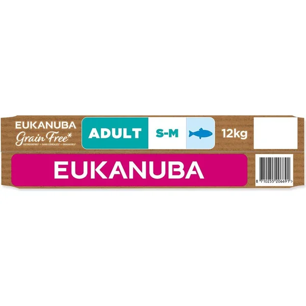 Aliment EUKANUBA Sans Céréales Adulte Petit & Moyen riche en poisson océanique 12 kg