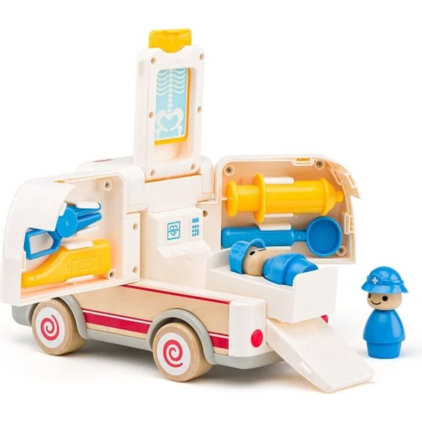 Ambulance Woody Auto avec sons et lumières