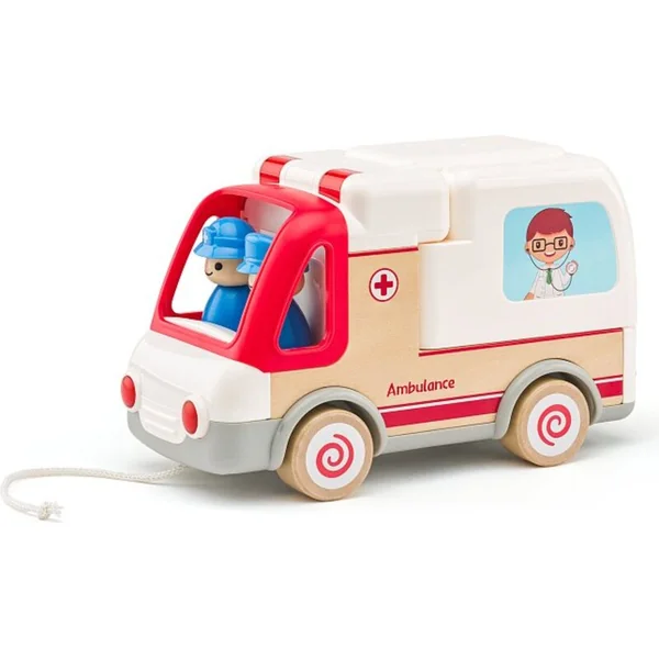 Ambulance Woody Auto avec sons et lumières