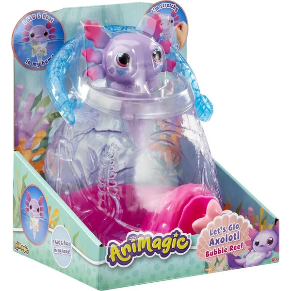 Animagic Axolotl lumineux dans un aquarium