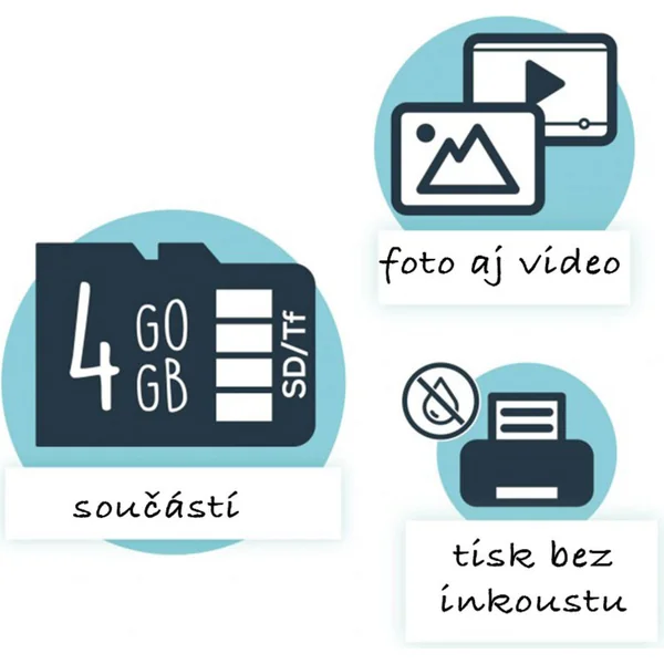 Appareil photo avec imprimante + rouleaux pour impression (PV07)