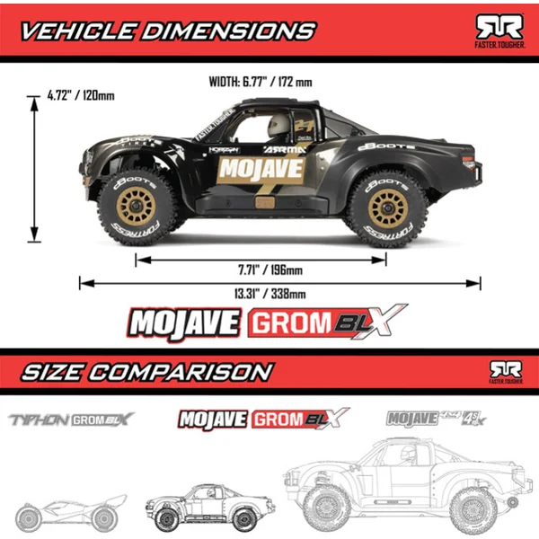Arrma Mojave Grom 223S BLX 1:16 4WD RTR Basic noir
