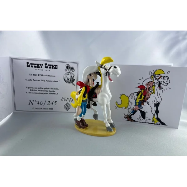 (article avec défauts) Figurine Pixi Lucky Luke & Jolly Jumper riant 5449 (Atomax, 2021)