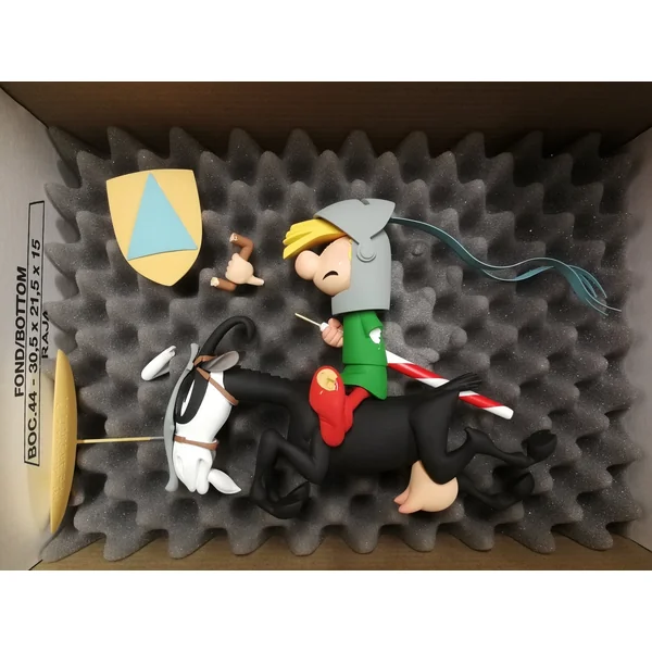 (article avec défauts) Statuette de collection Johan & Pirlouit: Pirlouit et Biquette "Tournoi", Fariboles exclusivité La Marque Zone 2012 (lmz005)