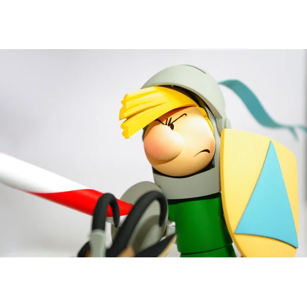 (article avec défauts) Statuette de collection Johan & Pirlouit: Pirlouit et Biquette "Tournoi", Fariboles exclusivité La Marque Zone 2012 (lmz005)