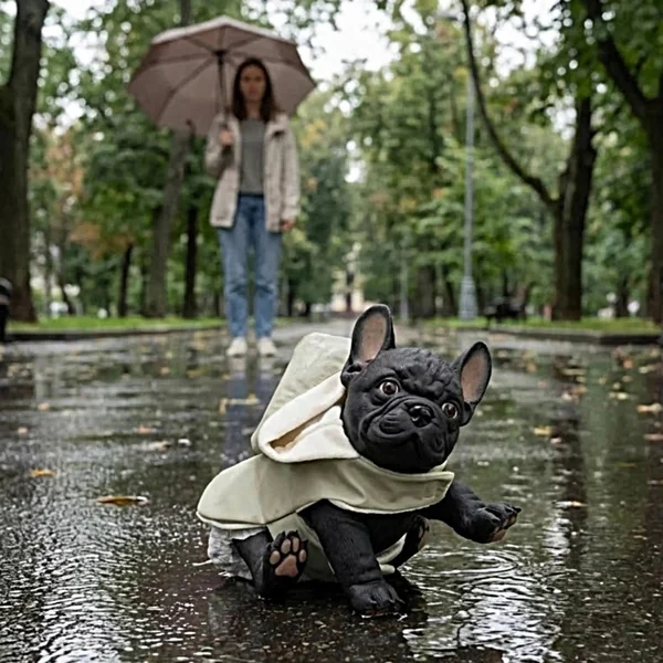 ASI Dolls - Nono The Bulldog With A Green Raincoat Doll 32 cm