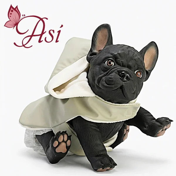 ASI Dolls - Nono The Bulldog With A Green Raincoat Doll 32 cm