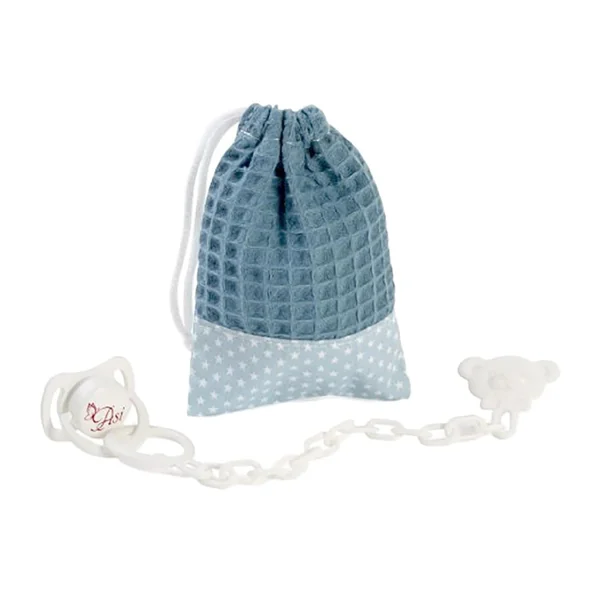 Asi Dolls - Pacifier With Storage Bag For Así Doll In Blue