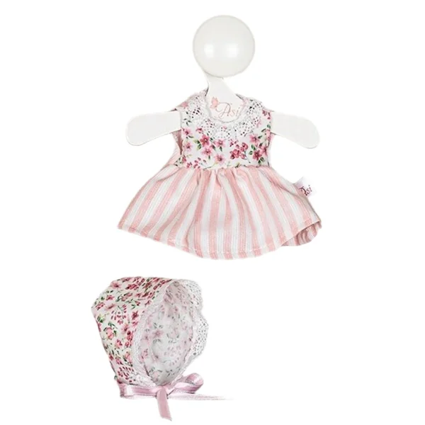 ASI Dolls - Pink striped dress with flower chest for Bomboncín doll