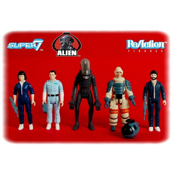 Assortiment de 5 figurines articulées ALIEN: ReAction Figures Super7