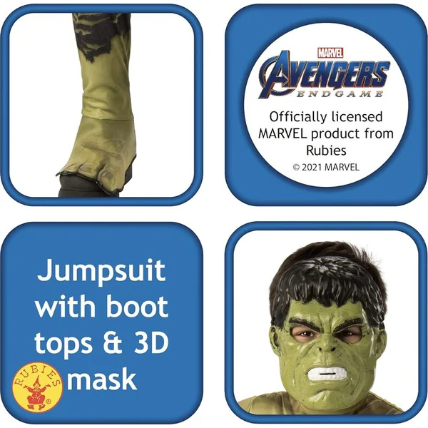 AVENGERS Hulk Endgame costume enfant taille (122-128cm)classique