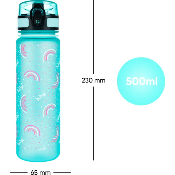 BAAGL Bouteille en tritan pour boissons Arc-en-ciel, 500 ml