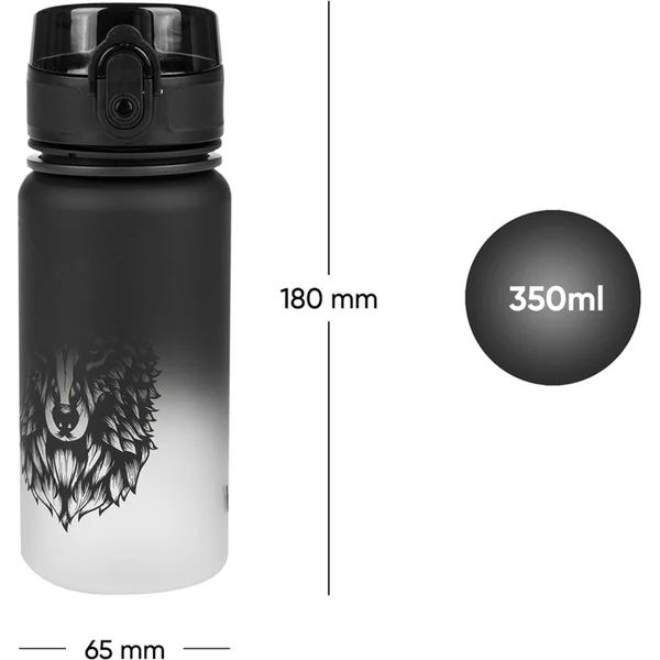 BAAGL Bouteille en tritan pour boissons Gradient Loup, 350 ml