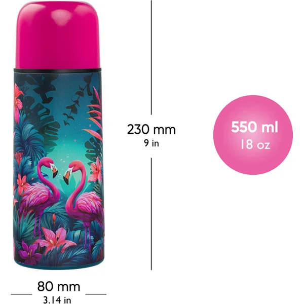 BAAGL Bouteille Thermos Flamants, 550 ml