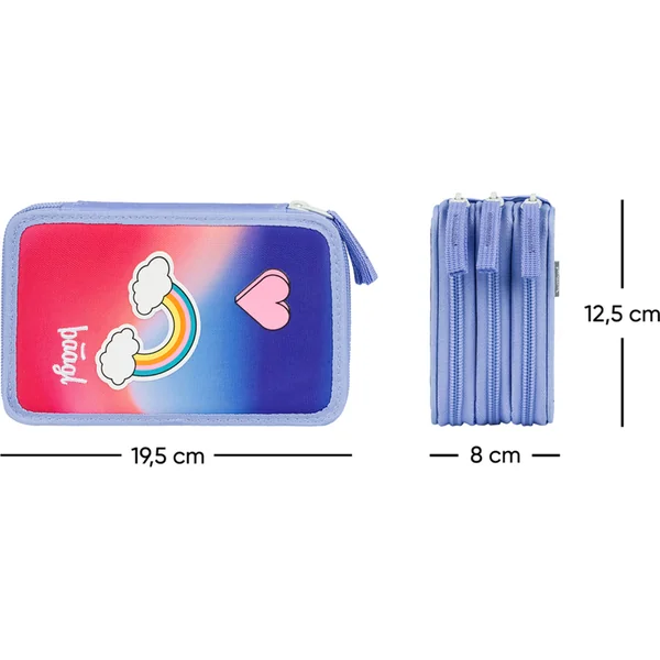 BAAGL Trousse scolaire à trois étages Hippie