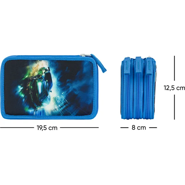 BAAGL Trousse scolaire à trois étages Voiture de course