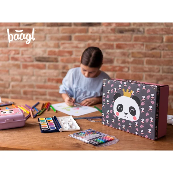 BAAGL Valise scolaire pliable Panda avec ferrures