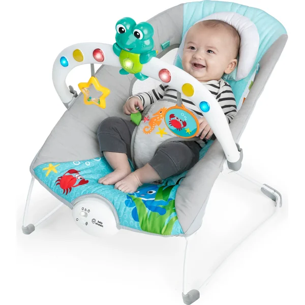 BABY EINSTEIN Transat musical vibrant avec lumières Kick to It Neptune jusqu'à 9 kg