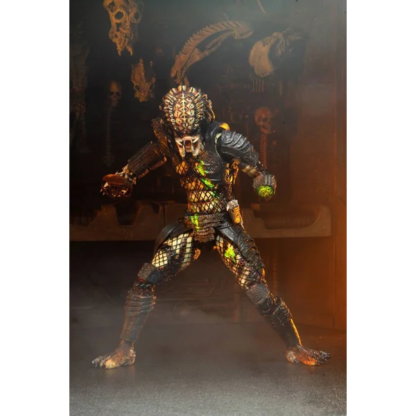 BATTLE DAMAGED CITY HUNTER PREDATOR ULTIMATE FIGURINE PREDATOR 2 NECA 20 CM