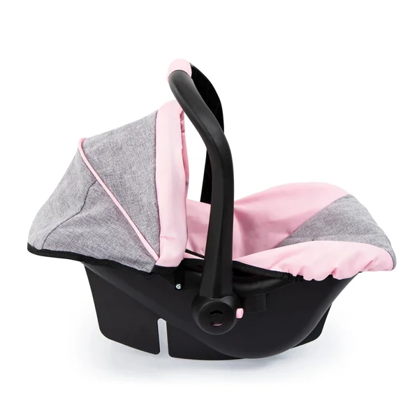 BAYER DESIGN - Doll Deluxe Car Seat with Canopy Gray Pink - Dolls Playsets Toy Figures
