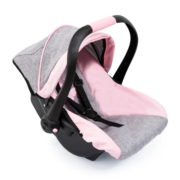 BAYER DESIGN - Doll Deluxe Car Seat with Canopy Gray Pink - Dolls Playsets Toy Figures