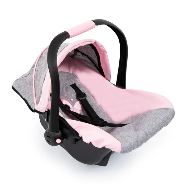 BAYER DESIGN - Doll Deluxe Car Seat with Canopy Gray Pink - Dolls Playsets Toy Figures