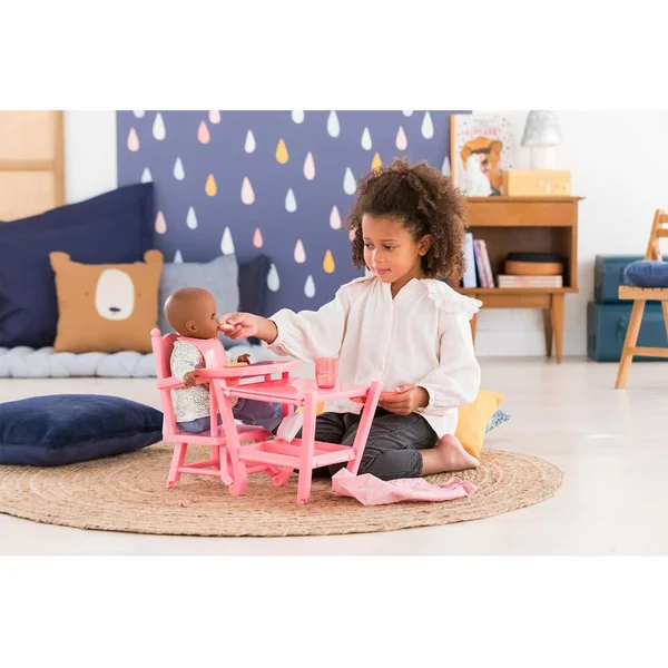 BB36 - 42 CHAISE HAUTE ROSE - POUR POUPON 36 ET 42CM - COROLLE ACCESSOIRES