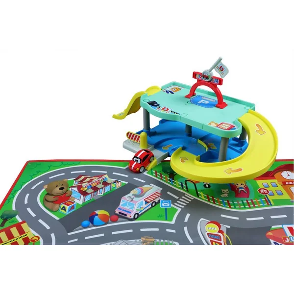BB JUNIOR - MEGA PACK MON 1ER GARAGE BB JUNIOR / MON 1ER TAPIS + 1 VEHICULE