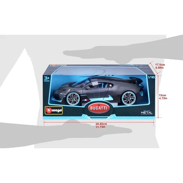 Bburago 1:18 TOP Bugatti Divo Gris