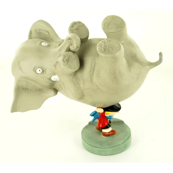 BENOIT BRISEFER: BENOIT BRISEFER PORTANT L'ELEPHANT - figurine métal et résine