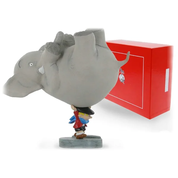 BENOIT BRISEFER: BENOIT BRISEFER PORTANT L'ELEPHANT - figurine métal et résine