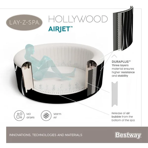 Bestway 60059 Spa gonflable Lay-Z-Spa Hollywood AirJet