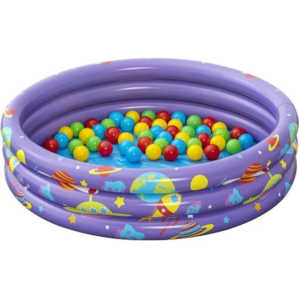 Bestway Piscine gonflable Intergalactic surprise avec ballons (50 pièces), 102x25 cm