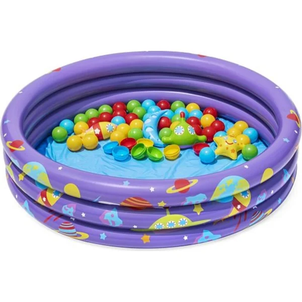 Bestway Piscine gonflable Intergalactic surprise avec ballons (50 pièces), 102x25 cm